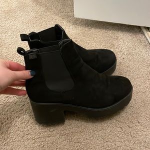 Black combat booties
